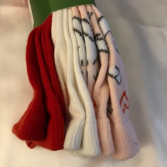 Kate Spade 3 Pair Crew Socks Pink With Doves, Red & White Shoe Size 4-10 NWT - Picture 7 of 11